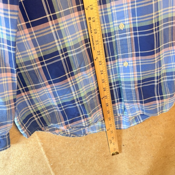 Ralph Lauren Button Down Shirt Mens XL Blue Pink Madras Plaid Pony Logo‎ - Picture 7 of 8